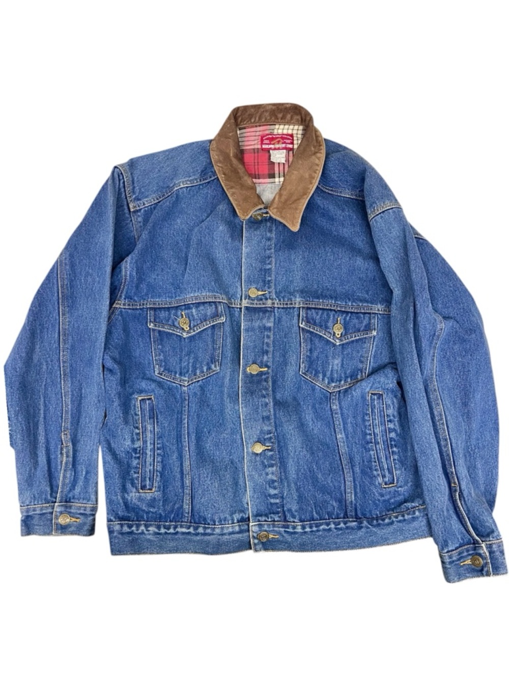 Vintage Marlboro Country Store Denim Jacket Mens LG Western 90s Utility Trucker